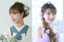 選択授業で着付＆ブライダルヘアメイクの様子